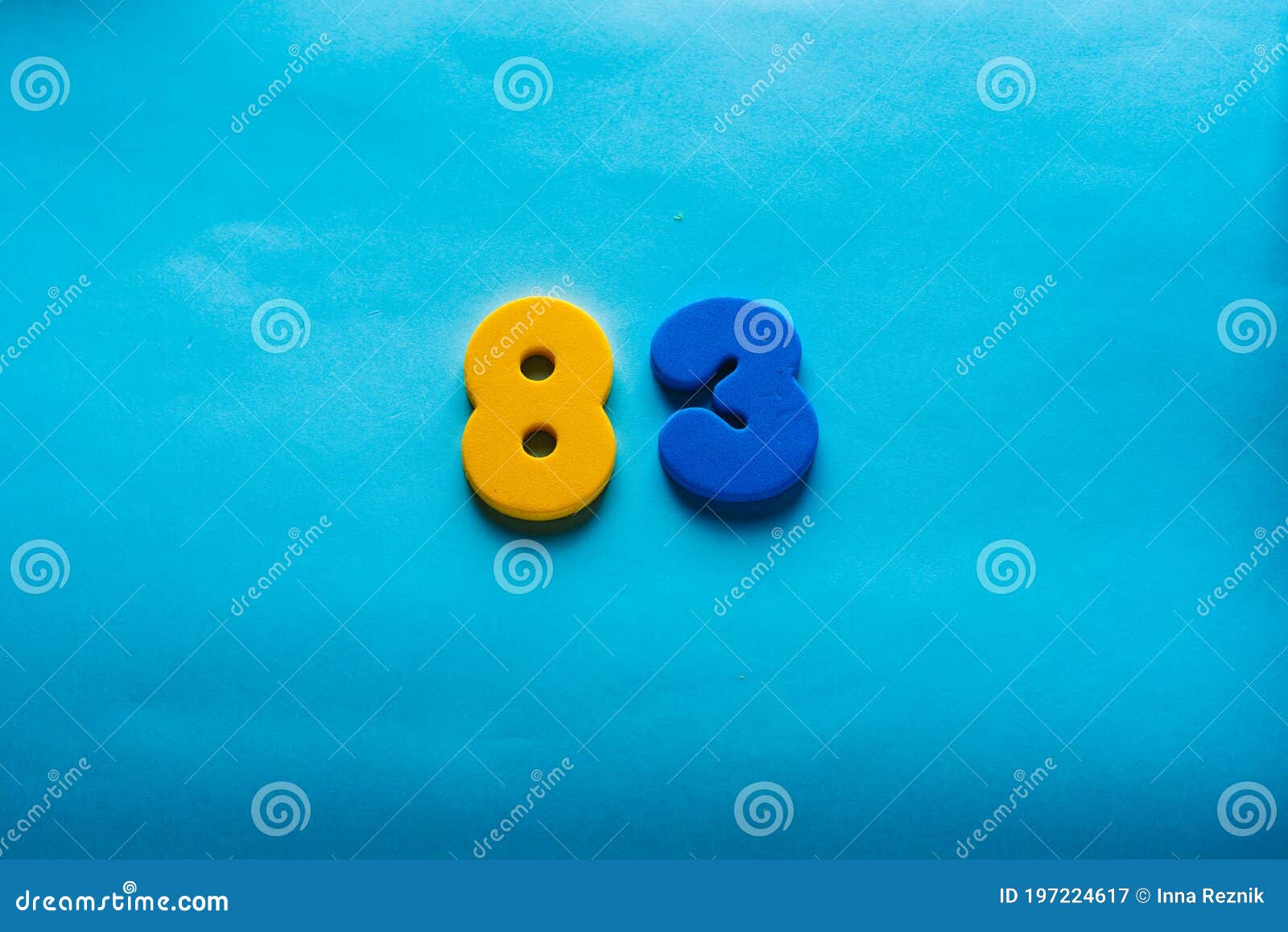 Number on a Bright Blue Background. Stock Image - Image of celebrate ...