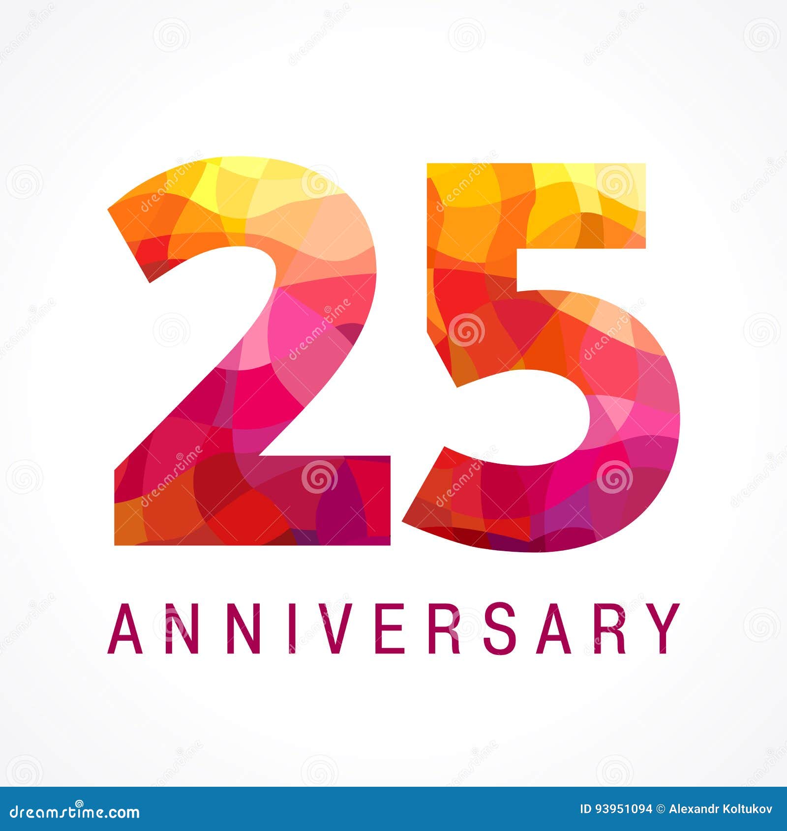 25 Years Old Celebrating Fiery Logo Stock Vector Illustration Of Five Celebrate