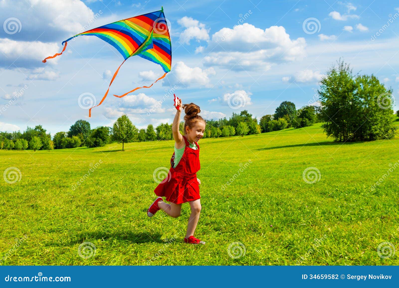 6 years old girl with kite