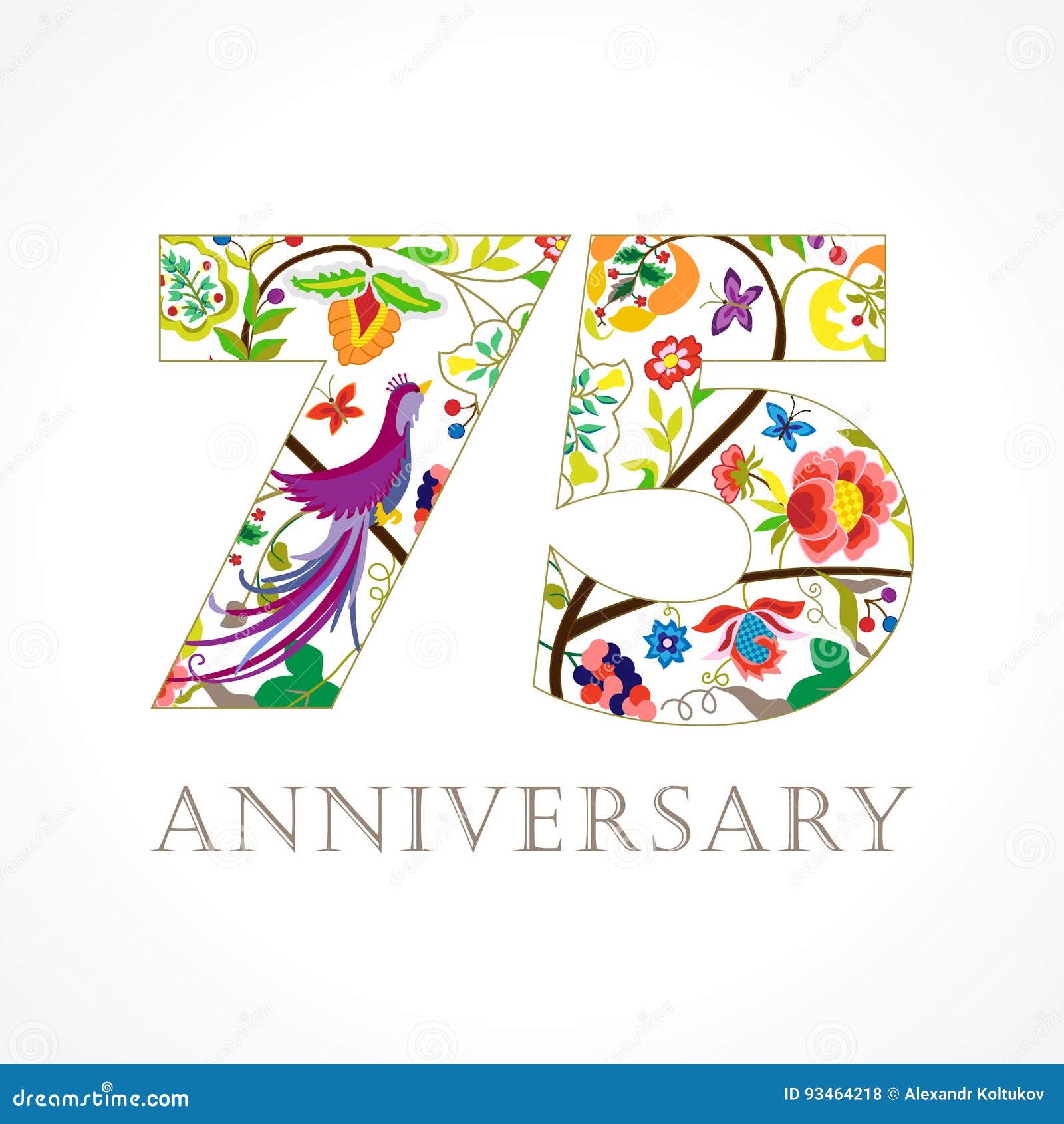 75 Years Old Luxurious Celebrating Folk Logo Vector Illustration 75-years-old-luxurious-celebrating-folk-logo-vector-illustration