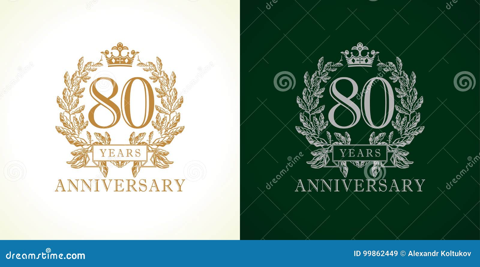 80 anniversary luxury logo.