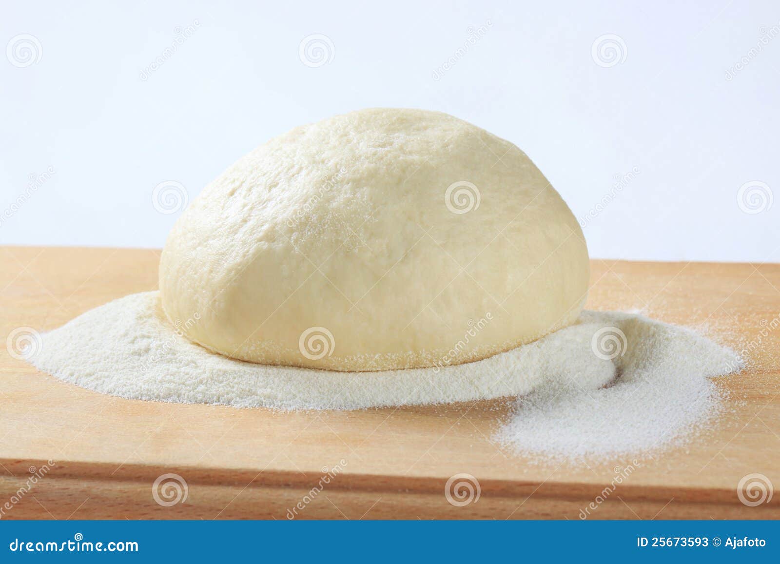 Yeast dough on a cutting board