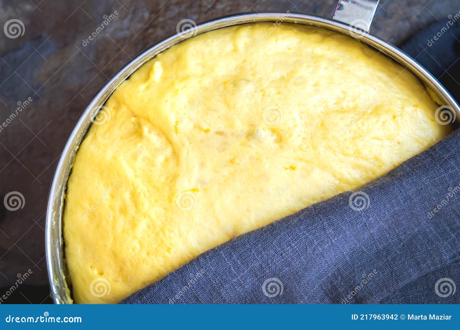 Yeast Dough Raw in a Bowl. Homemade Raw Yeast Dough Stock Photo Image
