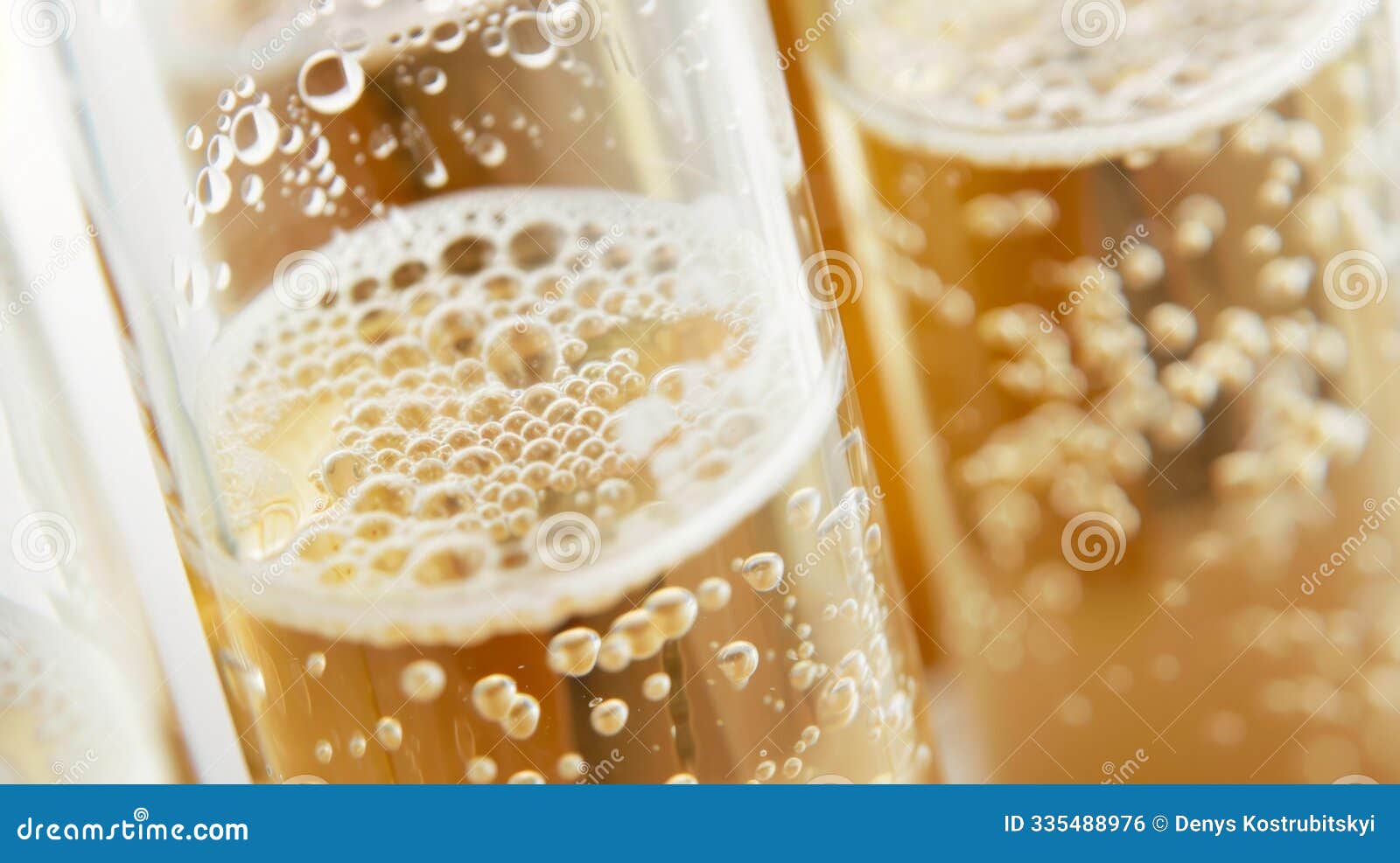 yeast fermentation in science laboratory: bubbling framed close-up