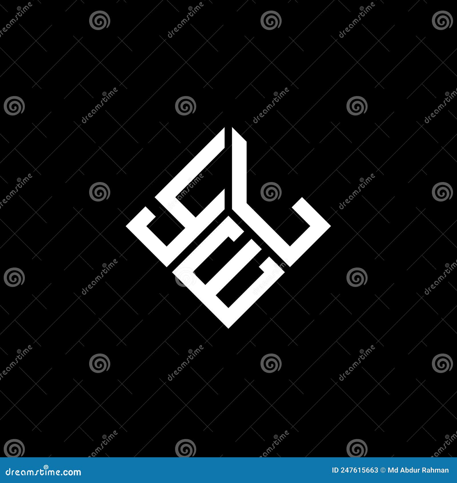 yel letter logo  on black background. yel creative initials letter logo concept. yel letter 