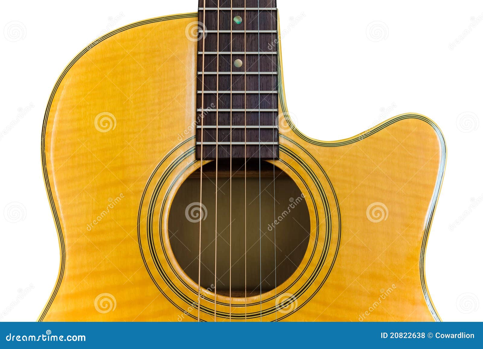 Yellow Acoustic Guitar stock photo. Image of acoustic - 20822638