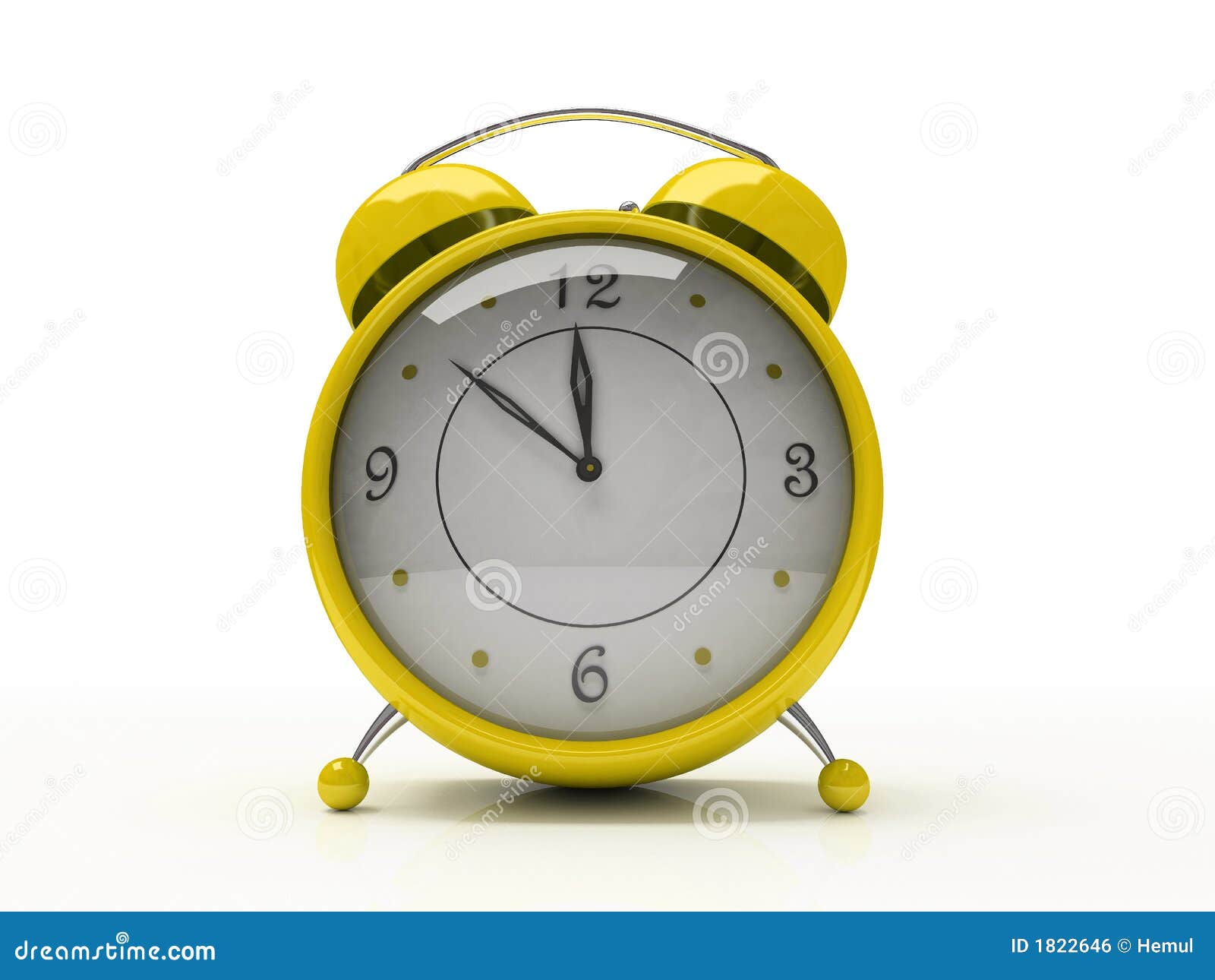 Yellow Ringing Alarm Clock Icon Isolated On White Background Wake