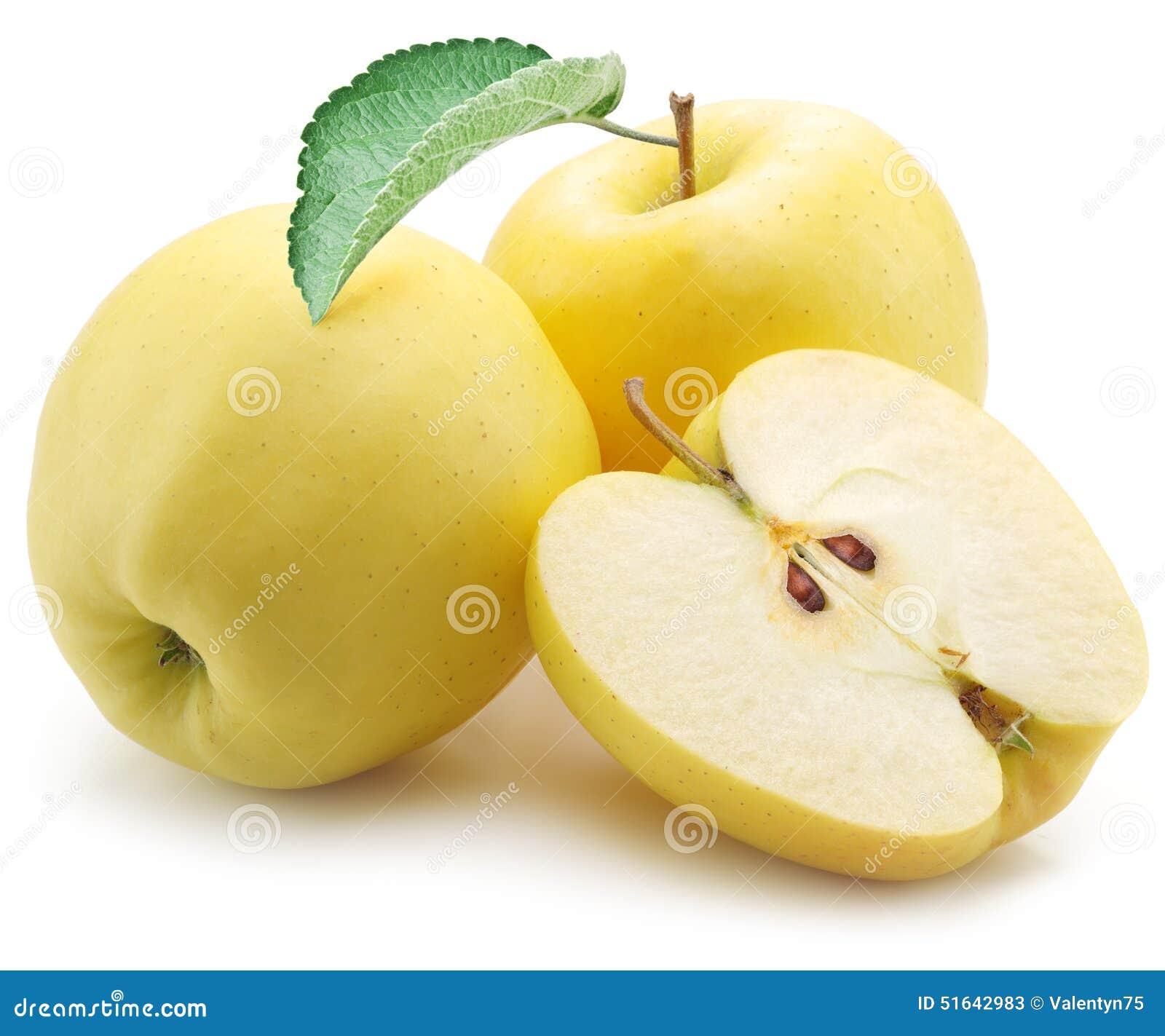 Yellow Apples Isolated On White Background Stock Photo - Download