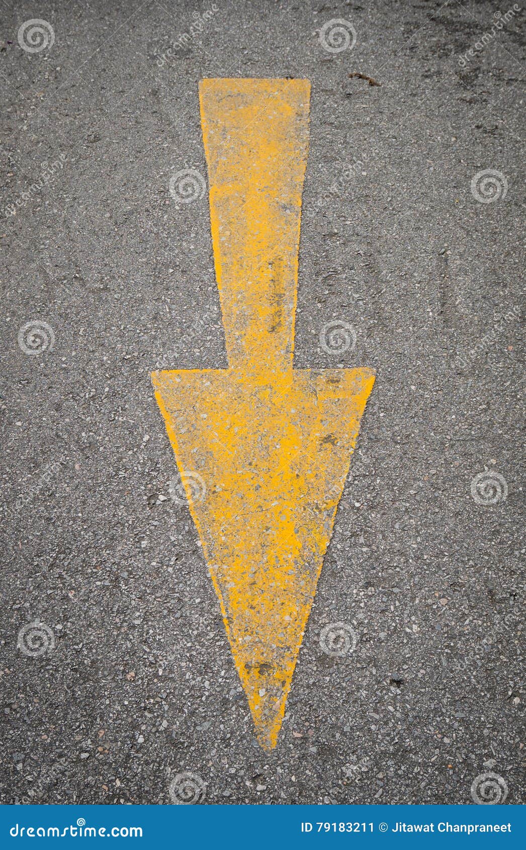 Yellow Arrow Signs on the Road Stock Image Image of concept, journey