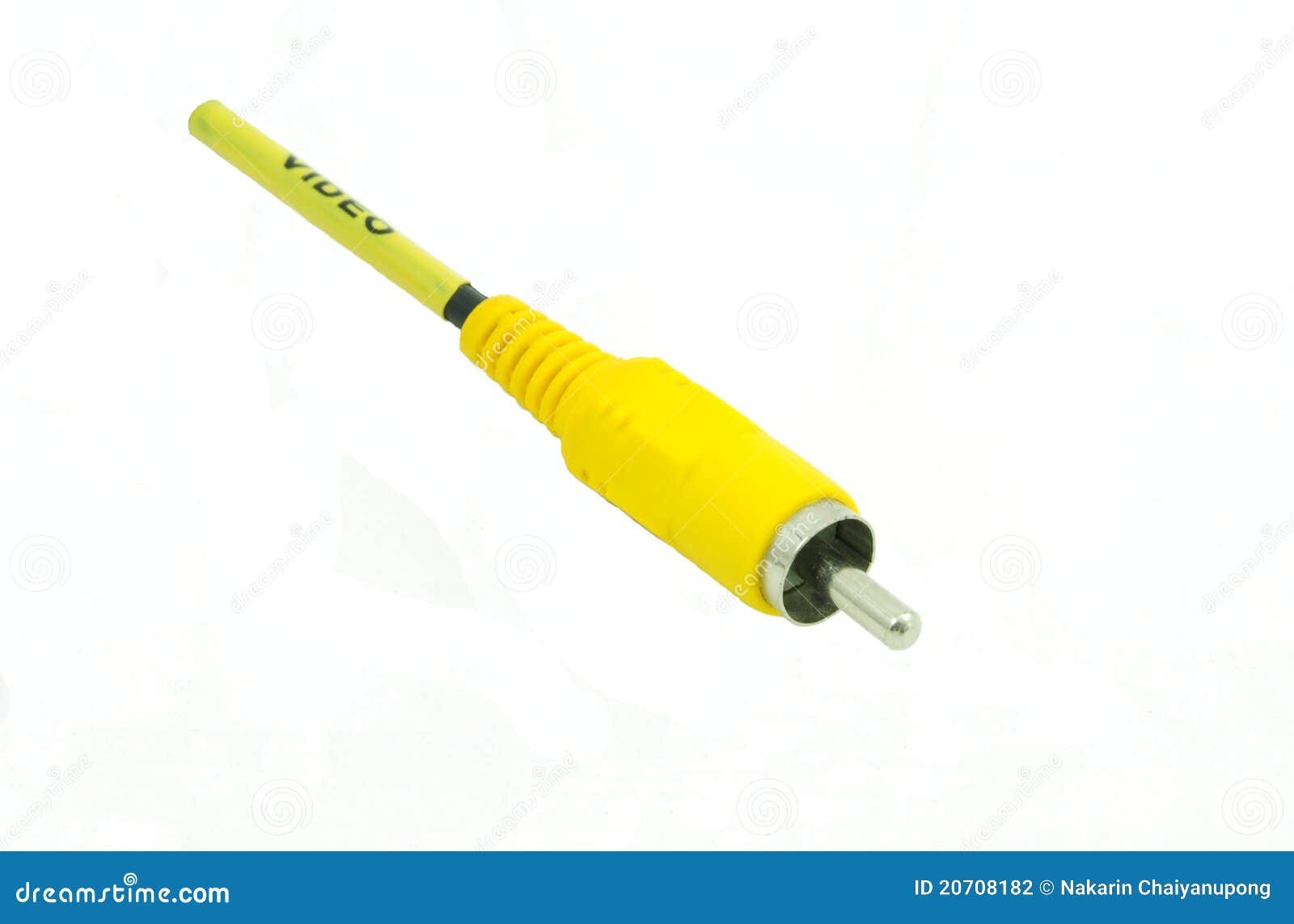 Yellow AV cables stock photo. Image of electronic, macro 20708182