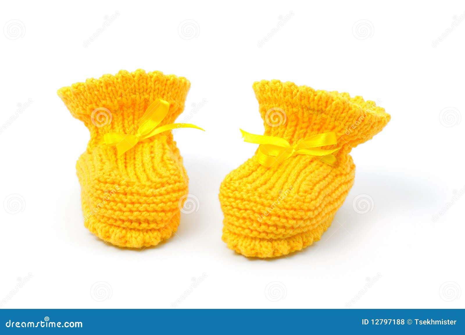 Yellow baby booties stock photo. Image of shoes, knitted 12797188