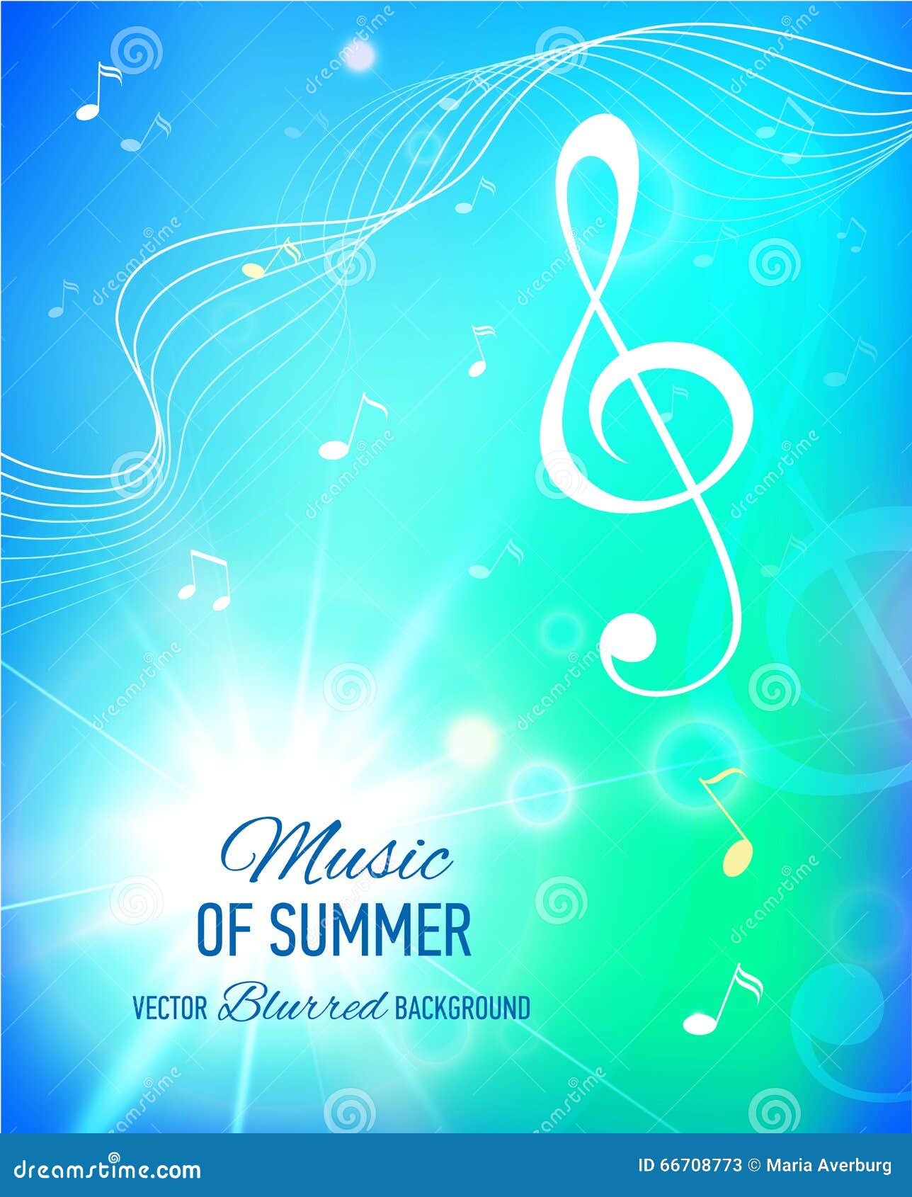 Yellow Background with Music Notes and Key. Flare. Stock Illustration Illustration of melody