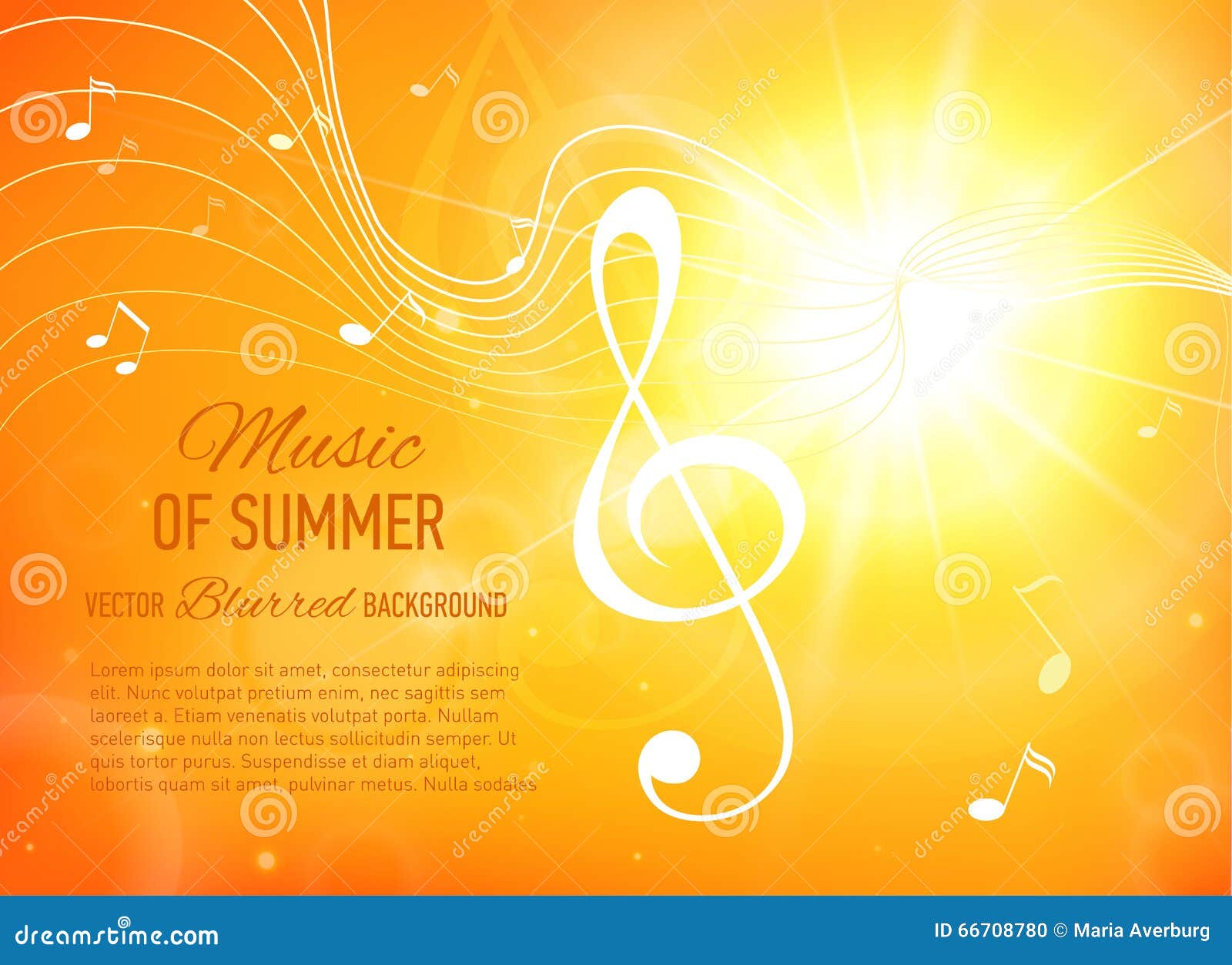 Yellow Background With Music Notes And Key. Flare. Stock Illustration Illustration of bokeh