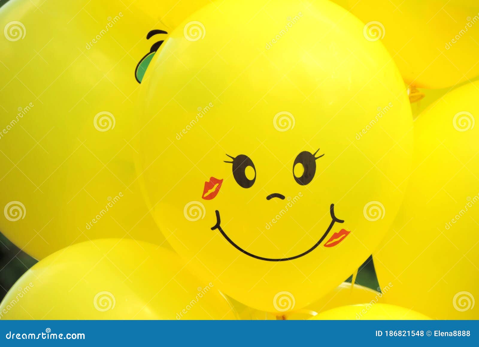 Yellow Balloon with a Smiling Face Stock Photo - Image of kitchen ...