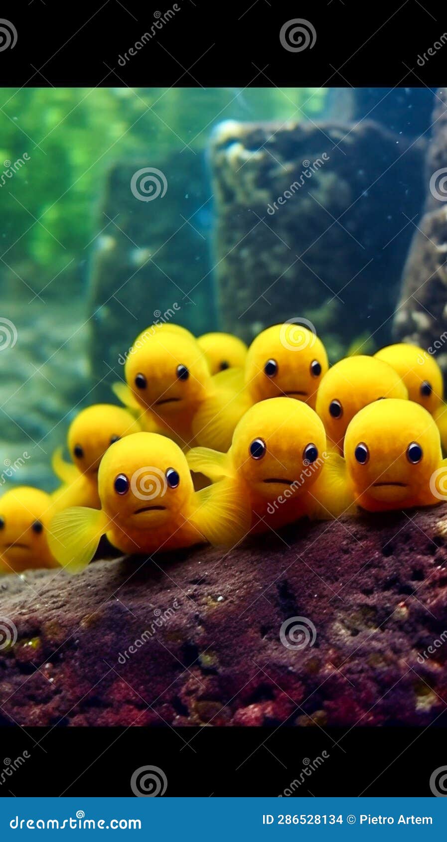 Yellow Balls with Eyes. Generative AI Stock Illustration Illustration of happy, ball 286528134