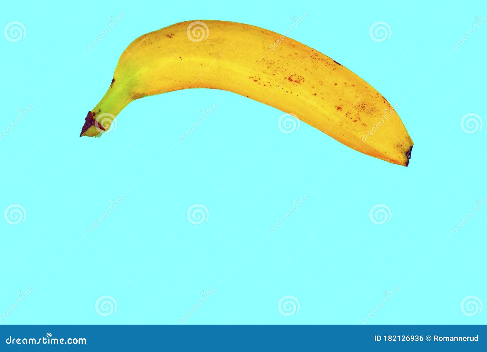 yellow banana  on light blue background. banana minimal. pastel colors style. popart. digitalart. surreal. pop