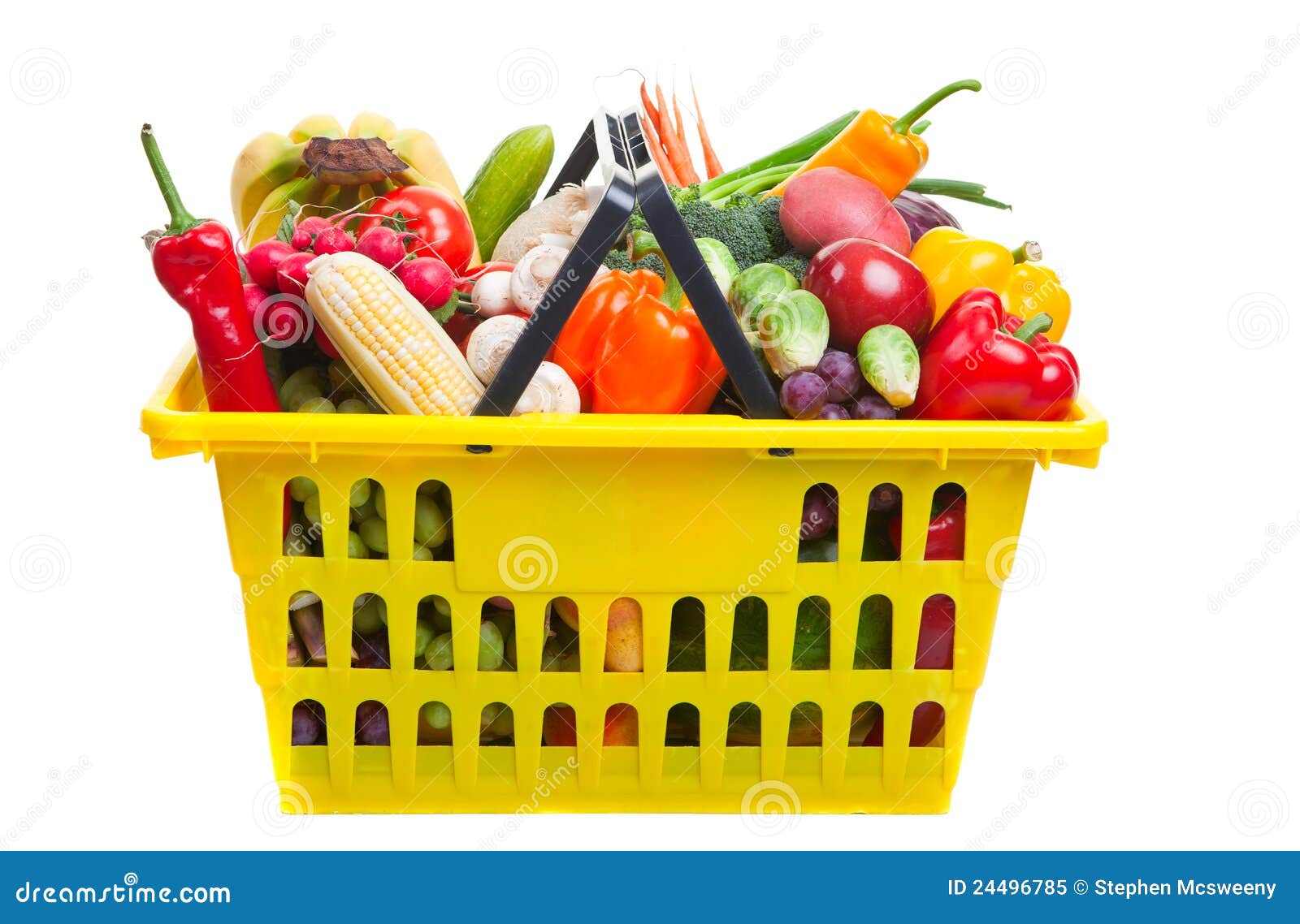 Yellow basket stock image. Image of peppers, radishes 24496785