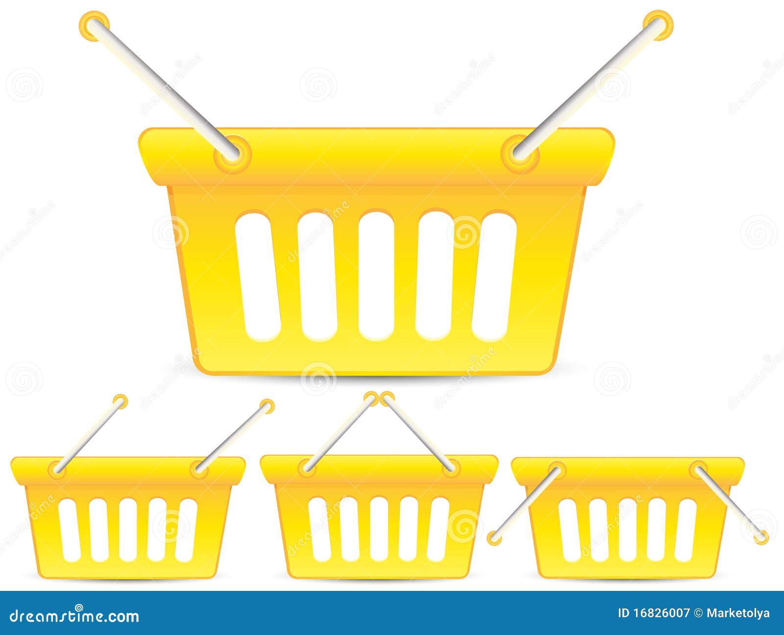 Yellow baskets stock vector. Illustration of handle, painting 16826007