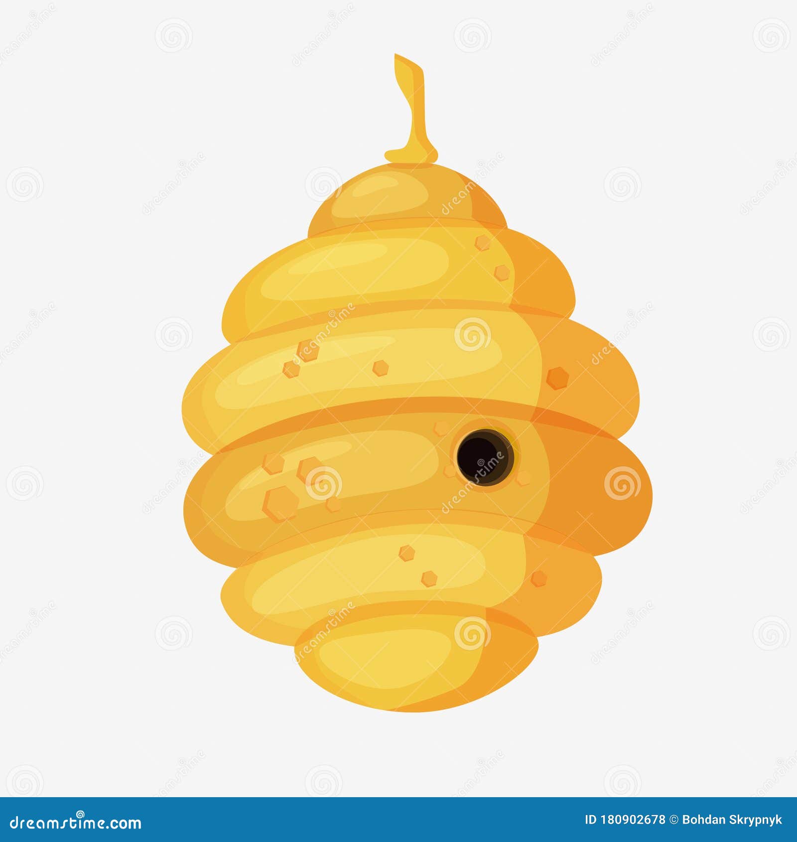 yellow bee hive in cartoon style.full of fresh honey