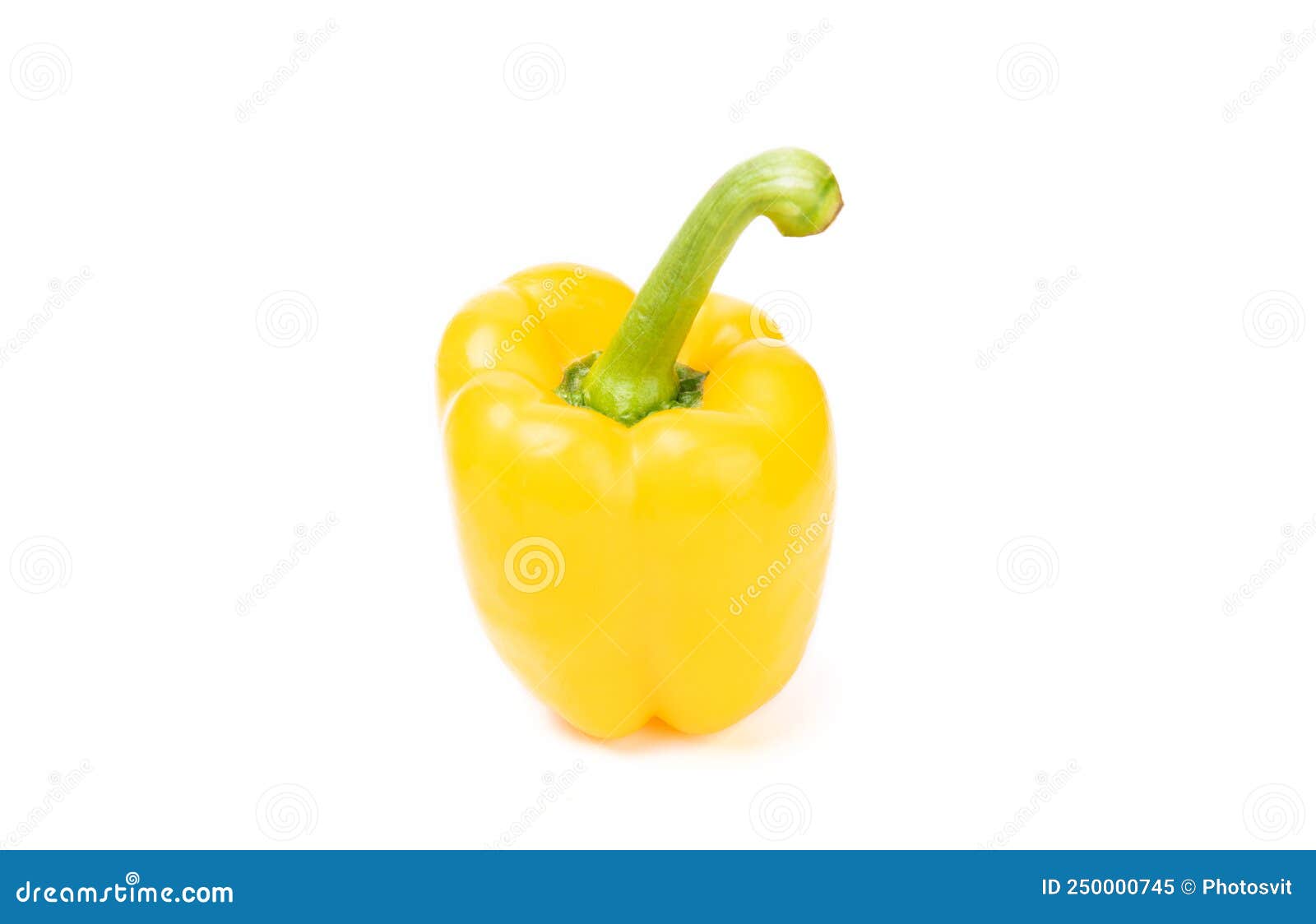 Yellow Bell Pepper Paprika Vegetable Crop Isolated on White Stock Image