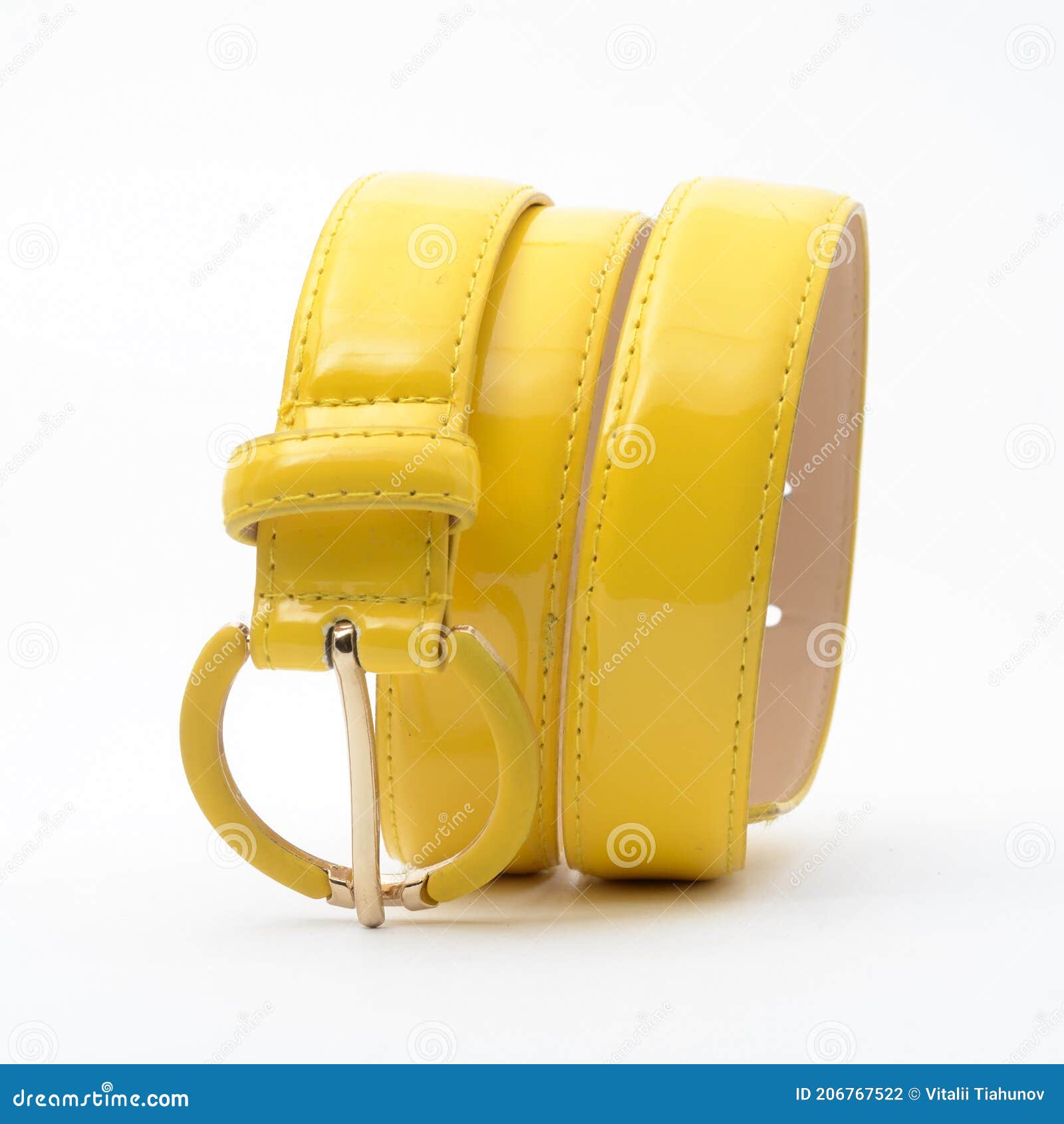 Yellow Belt Isolated on White Stock Photo Image of close, buckle