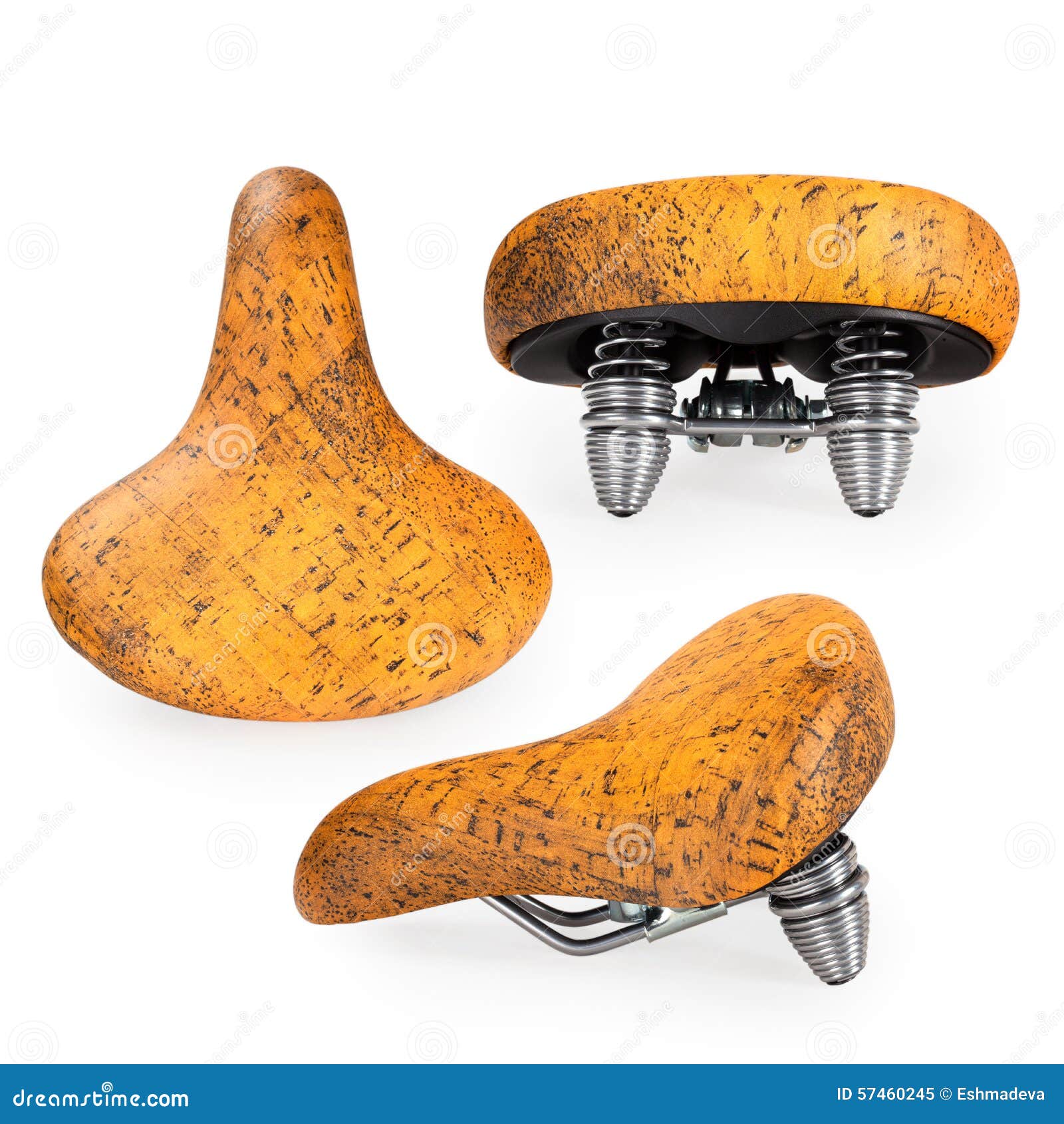Yellow bicycle saddle stock image. Image of 57460245