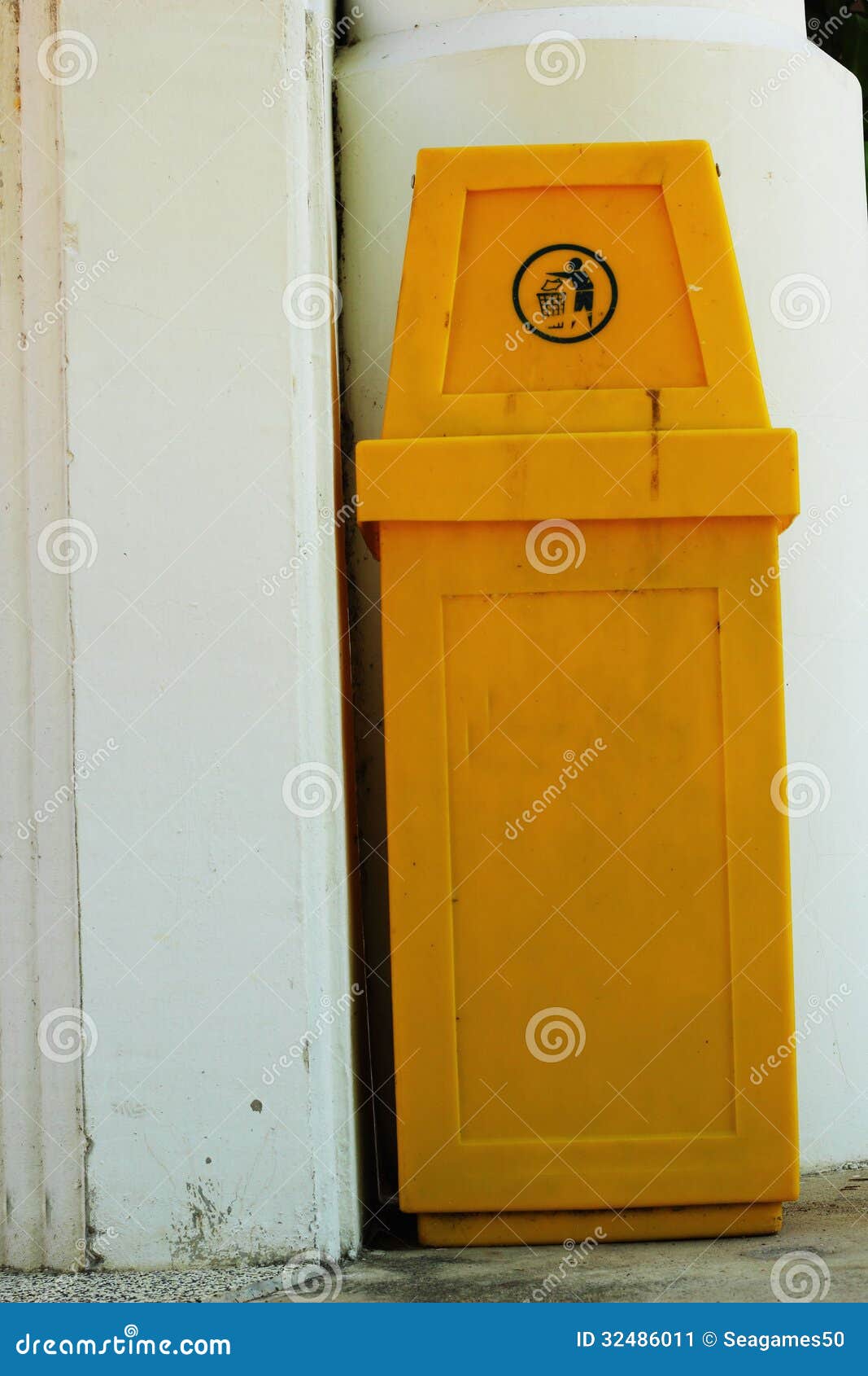 Yellow bins. stock image. Image of urban, water, environment 32486011