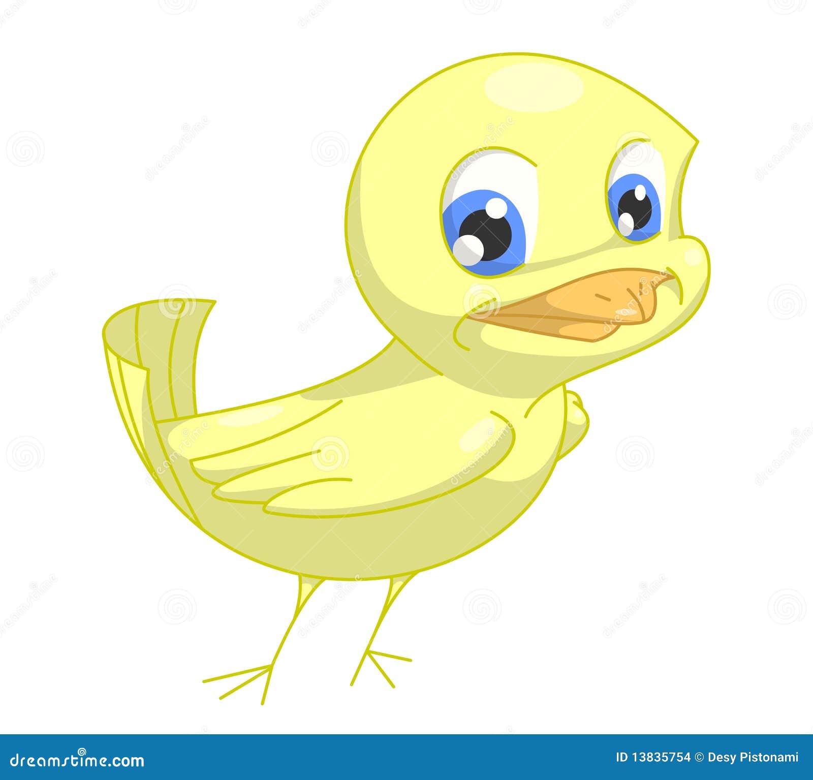 Yellow bird stock vector. Illustration of wings, path - 13835754