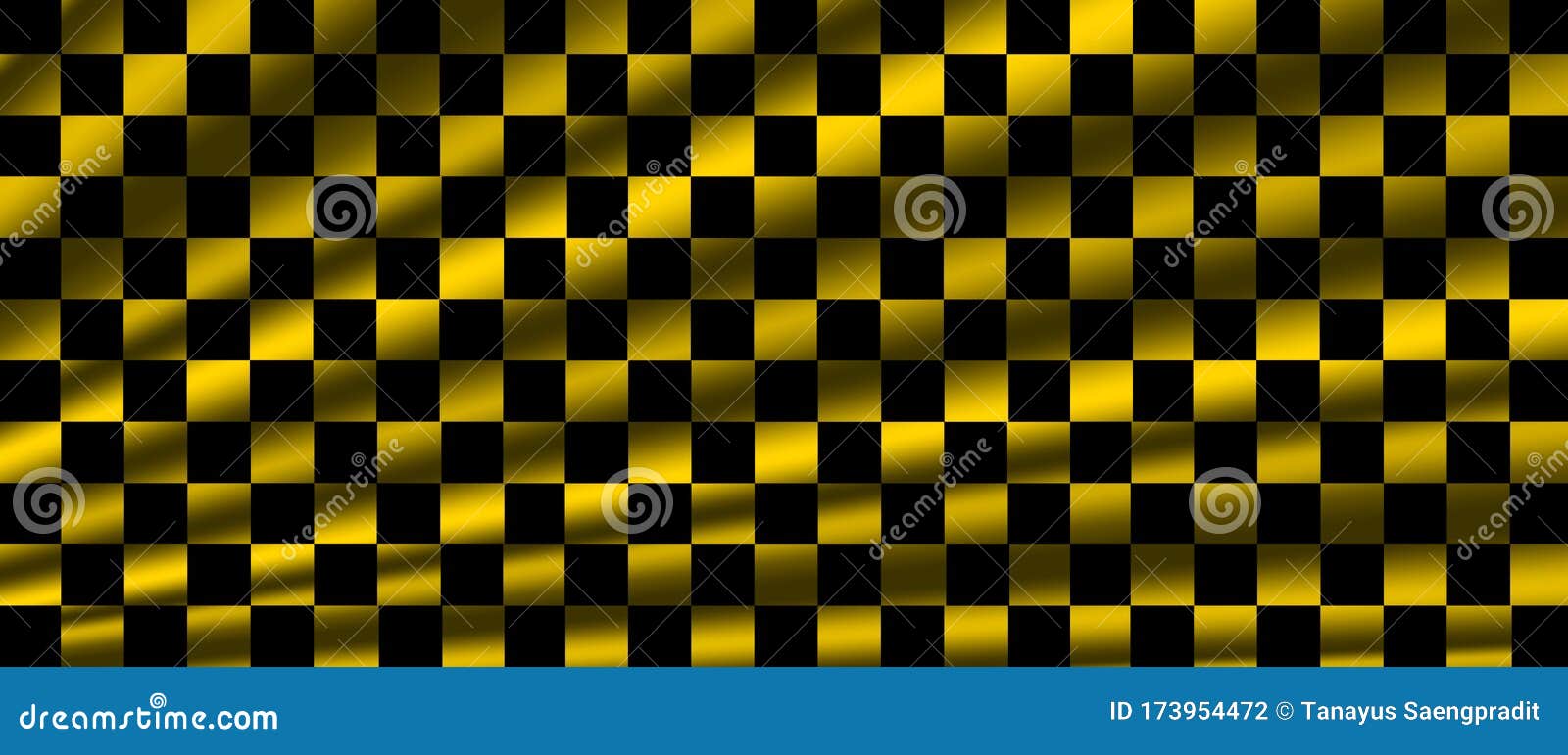 Yellow And Black Checkered Flag For Racing Background And Texture Stock