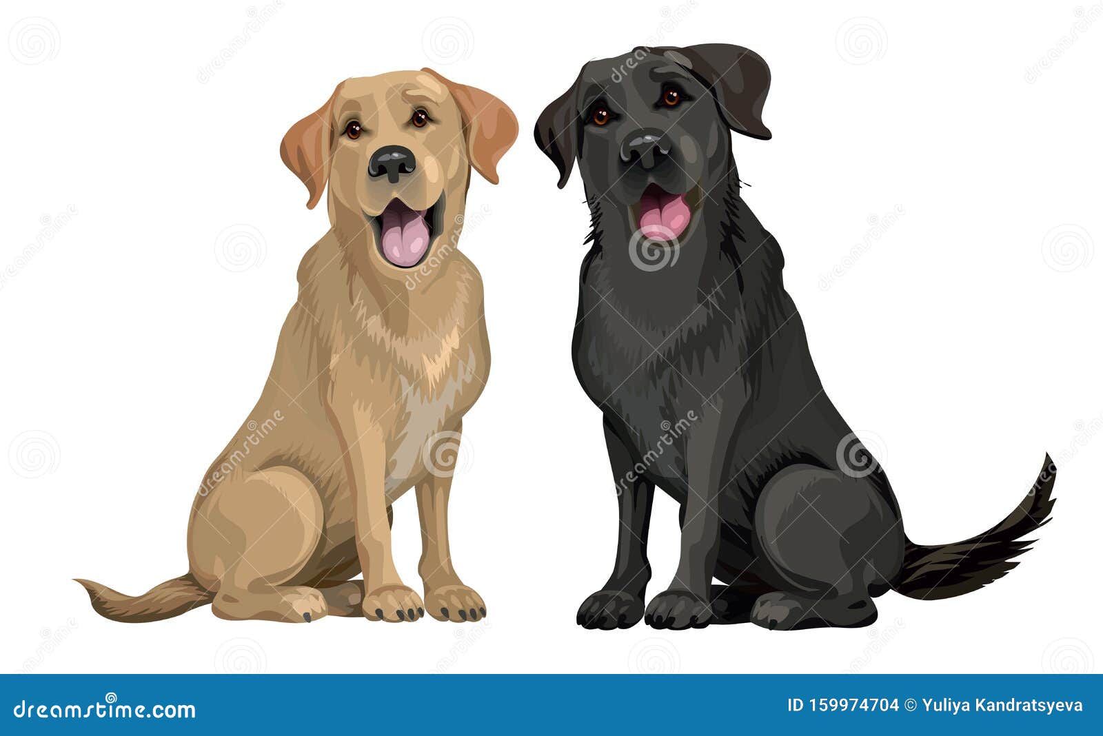 Labrador Retriever Dog. Vector Black Silhouette. | CartoonDealer.com