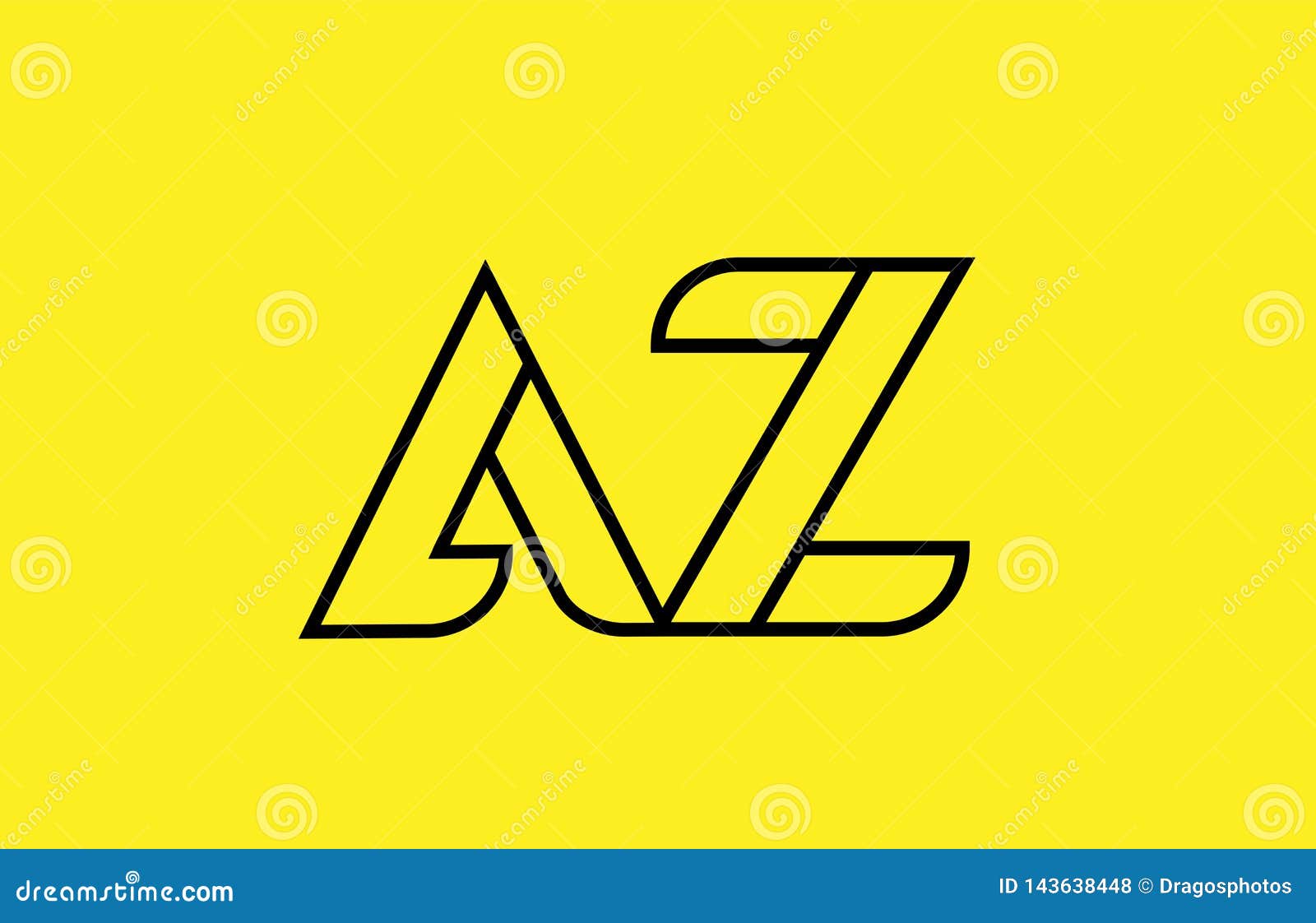 Yellow Black Line Alphabet Letter AZ a Z Logo Combination Company Icon ...