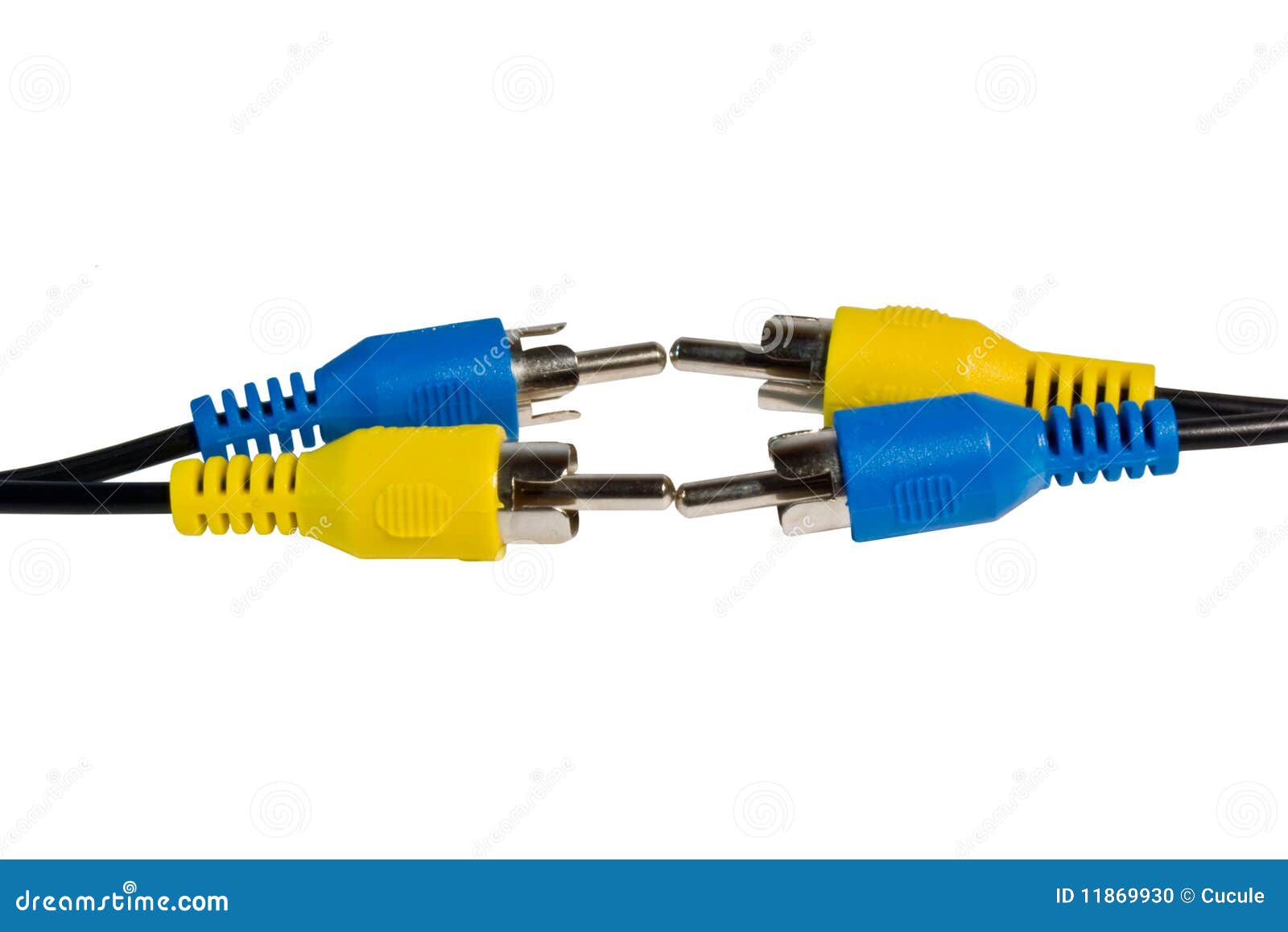 Yellow and Blue Coaxial Cable Stock Photo Image of isolated, blue