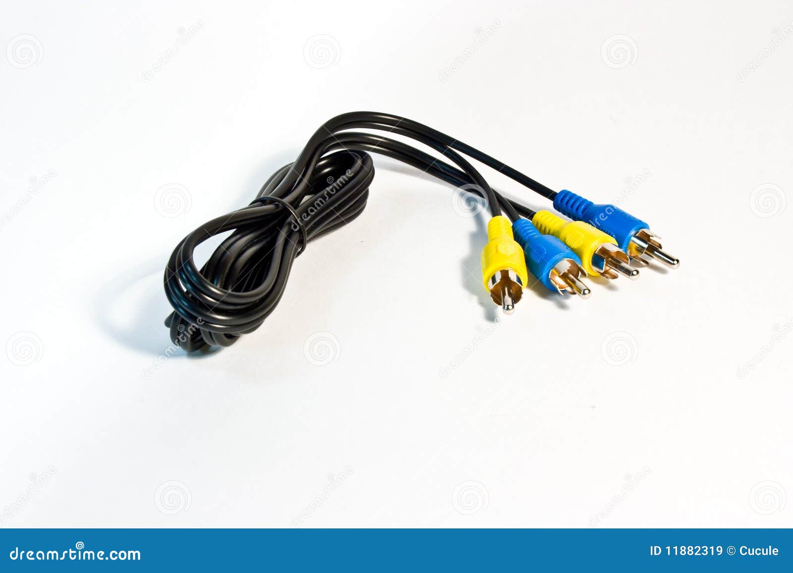 Yellow and Blue Coaxial Cable Stock Image Image of antenna, electric