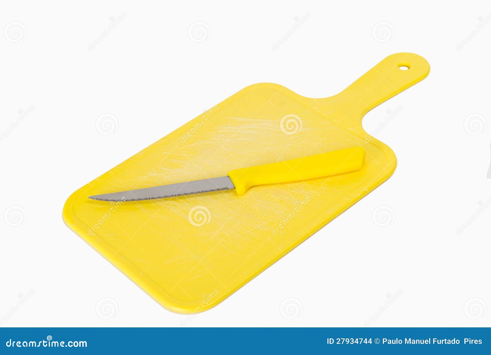 Yellow board and knife stock photo. Image of close, decor 27934744