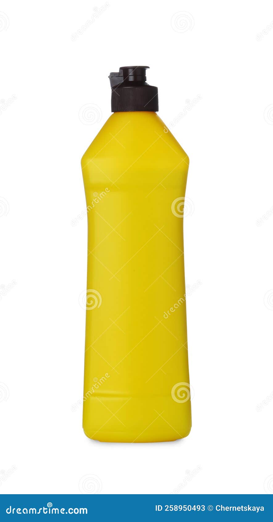 Yellow Bottle of Cleaning Product Isolated on White Stock Image Image