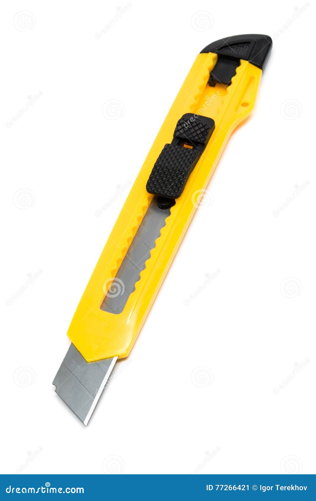 Yellow box cutter knife stock image. Image of single 77266421