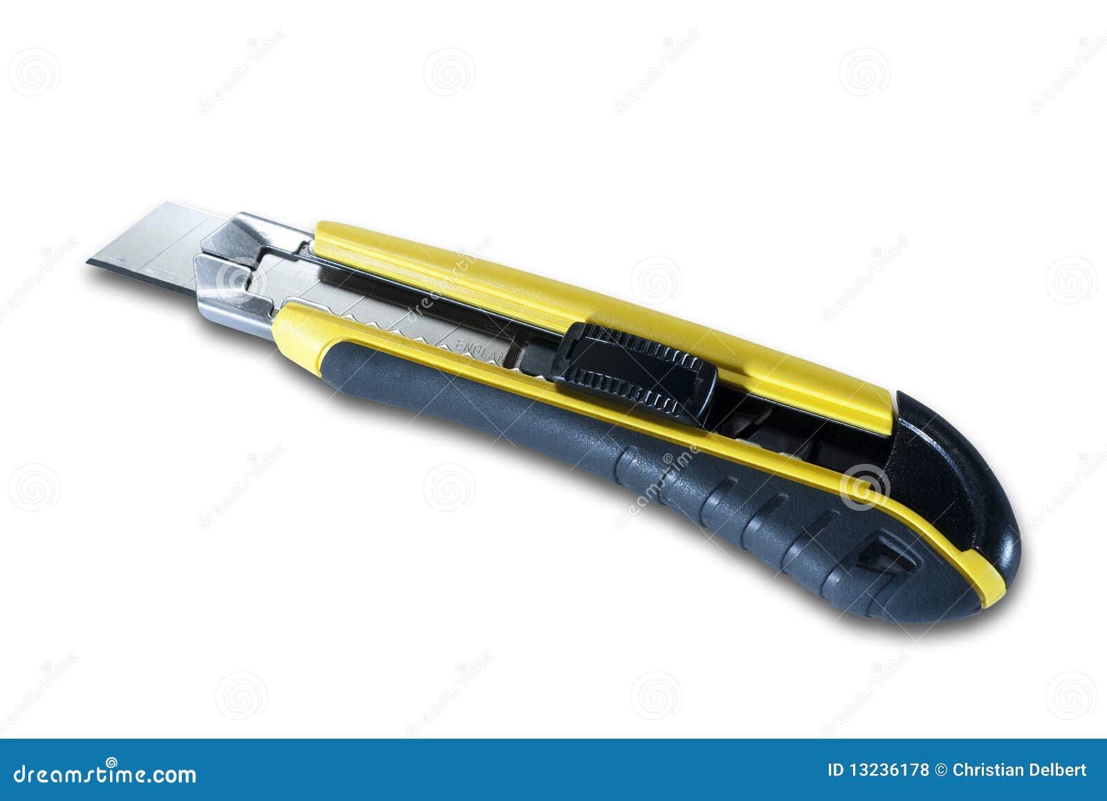 Yellow boxcutter, isolated stock photo. Image of blade 13236178