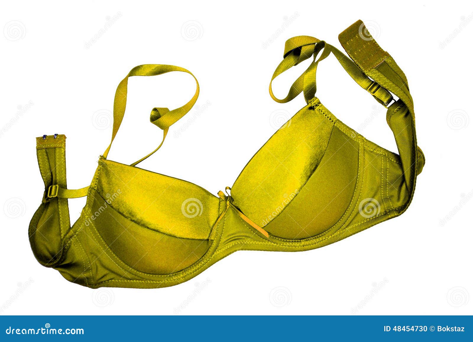 A Yellow Bra Closeup on the White Background Stock Photo Image of