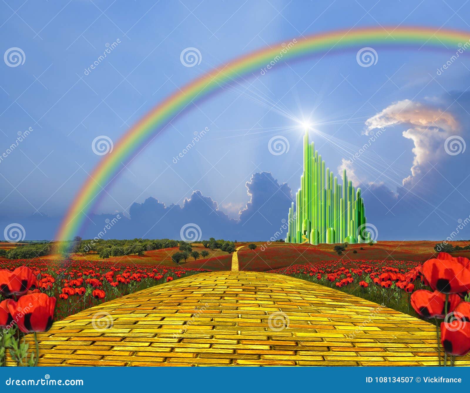 yellow brick road to the emerald city