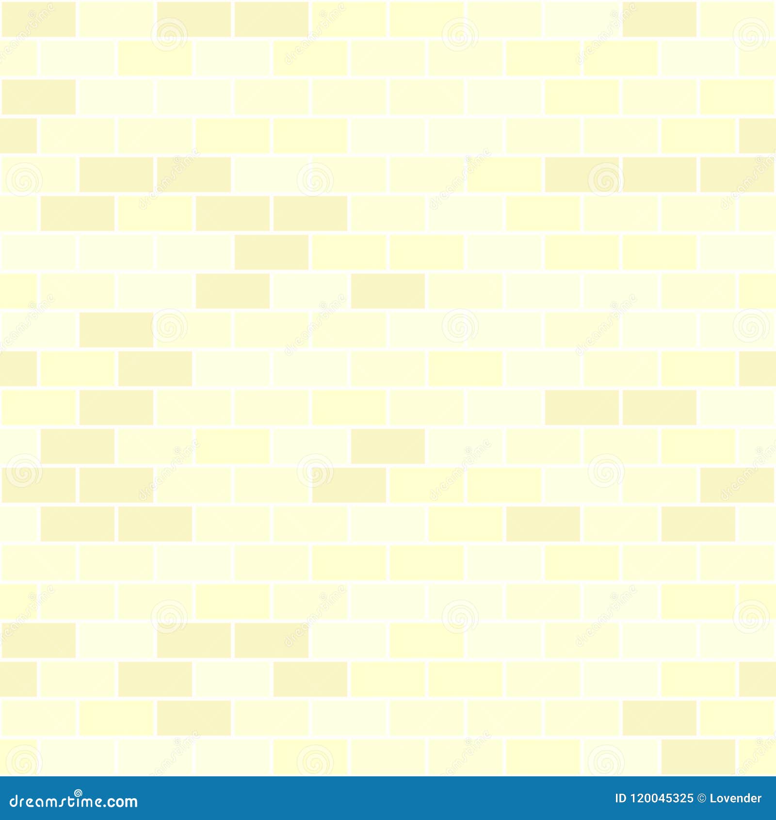 Yellow Brick Wall Pattern. Seamless Vector Background Stock Vector
