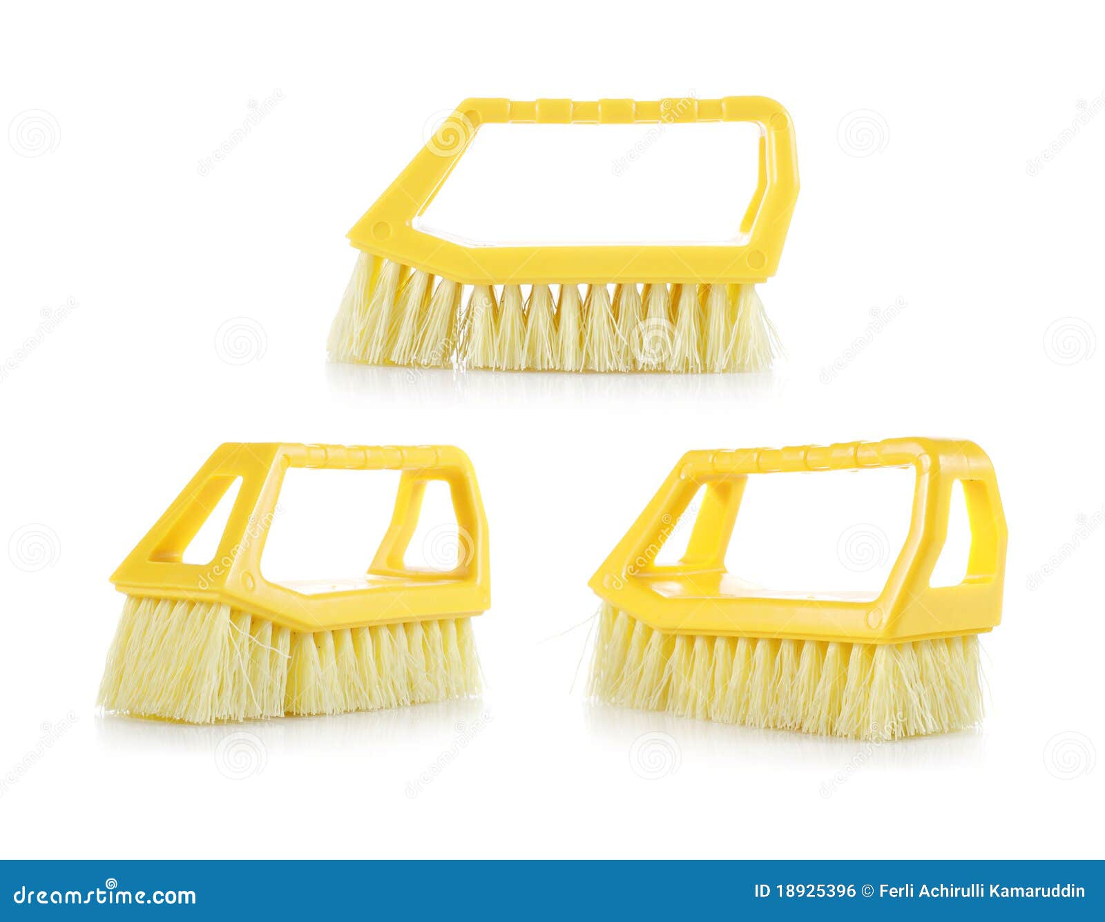 Yellow brush stock photo. Image of clean, housework, tool 18925396