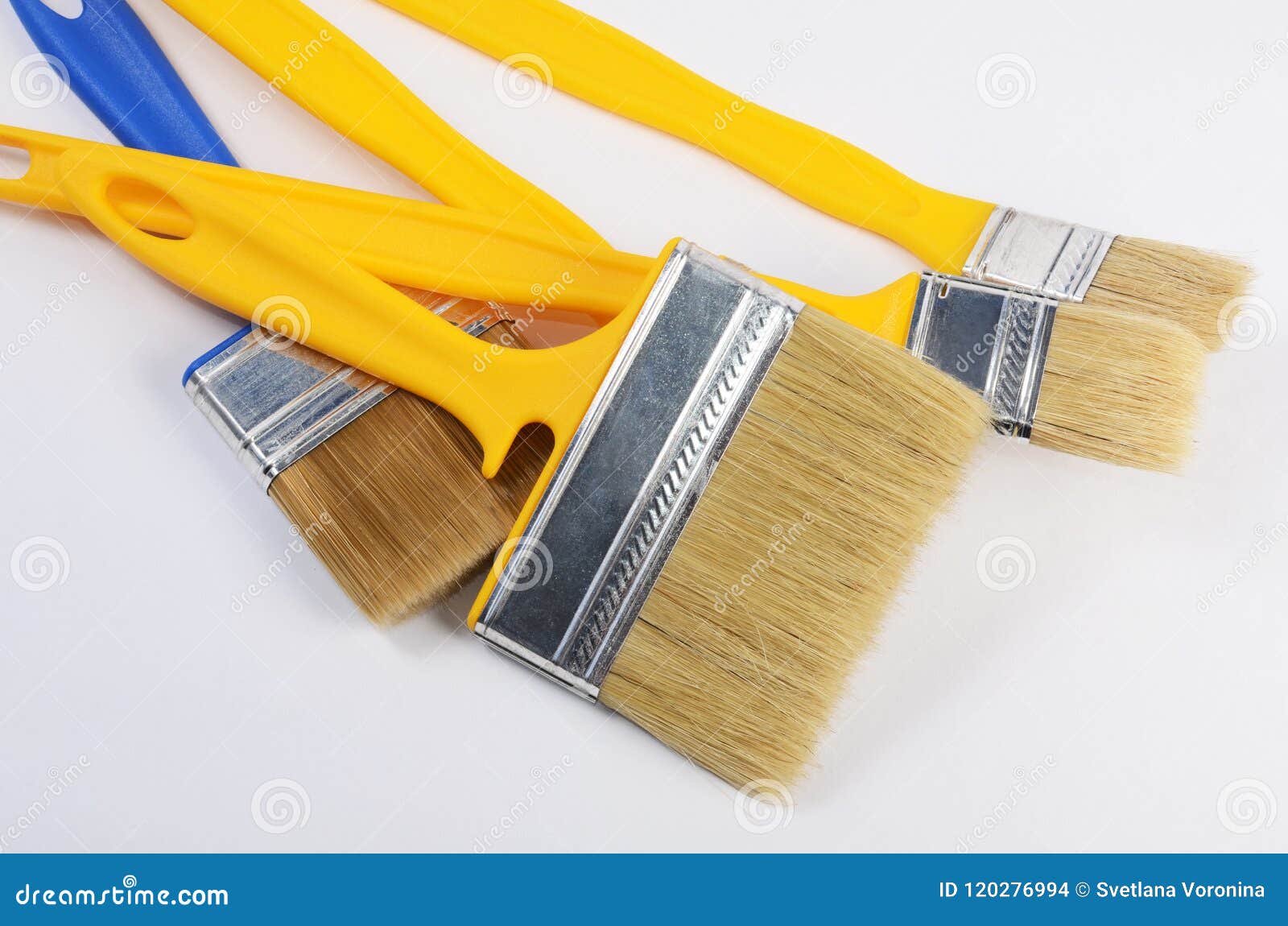The Yellow Brush for Painting Paint Stock Photo Image of brushes