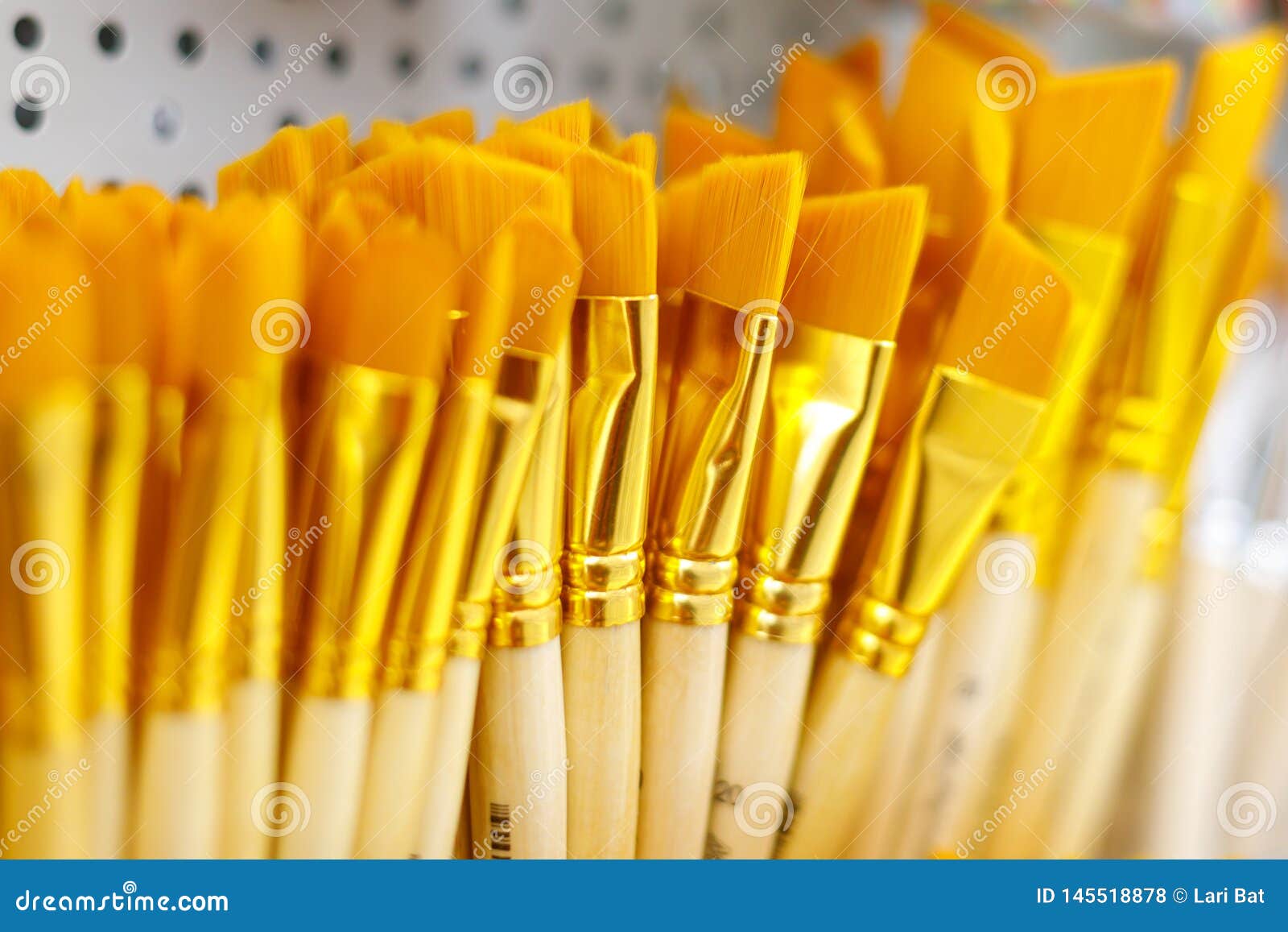 Yellow Brushes for Artwork in the Store Stock Photo Image of brushes