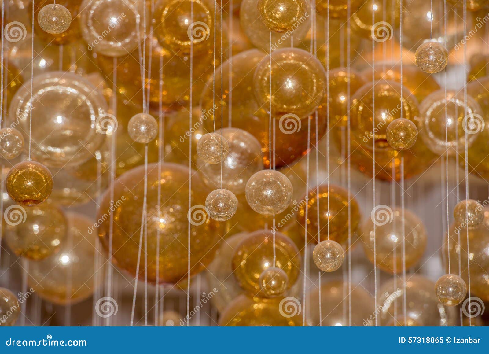 Yellow Bubbles Crystal Balls Suspended in Air Stock Image Image of