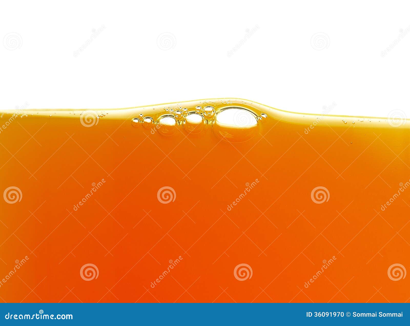Yellow Bubbles in the Orange Juice Stock Photo Image of bright, light