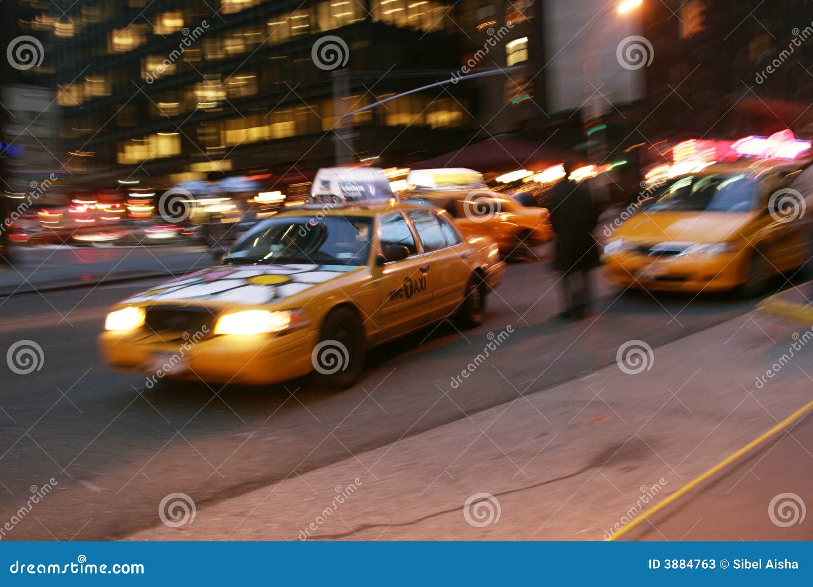 Yellow Cabs stock image. Image of automobile, america 3884763