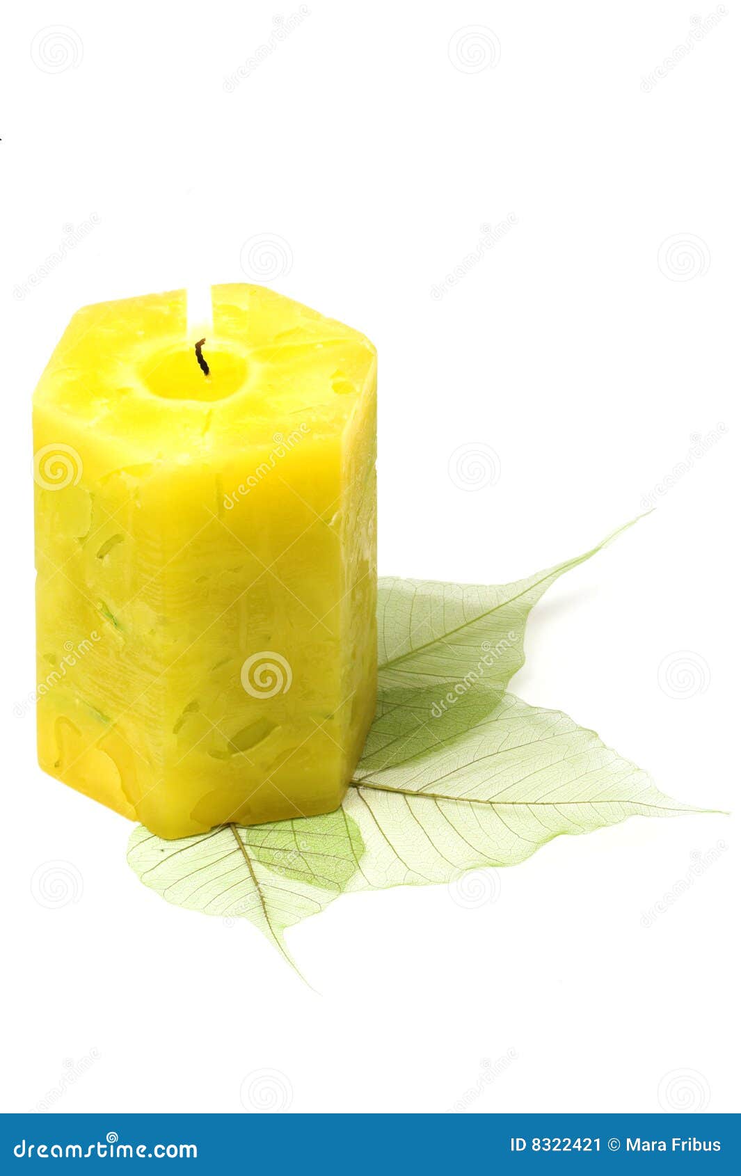 Yellow candle stock image. Image of decor, candle, green 8322421