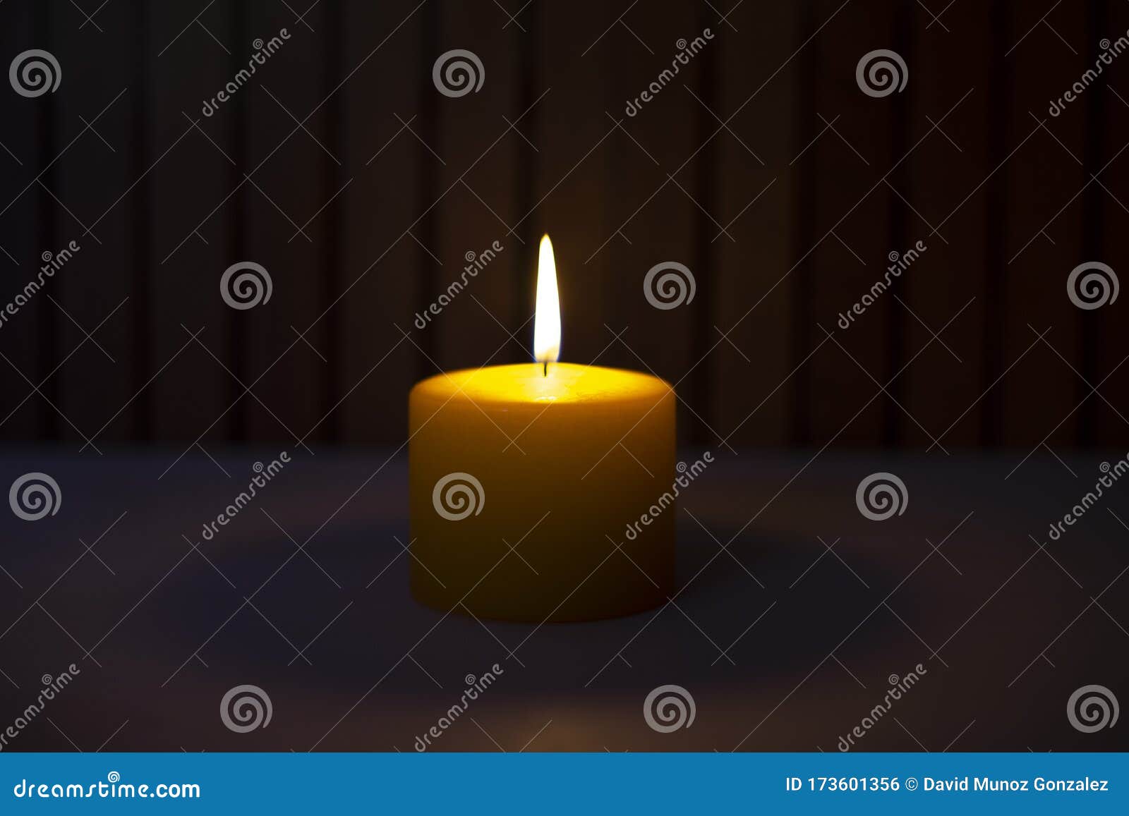 Yellow Candle Lit in the Dark Stock Photo Image of candle, burn