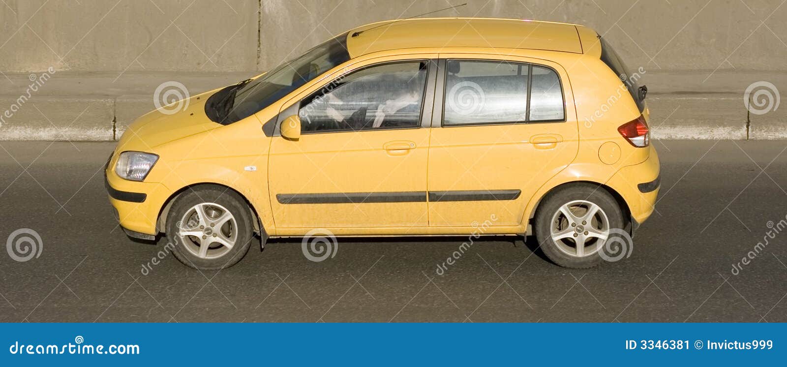 Yellow Car Stock Image. Image Of Parks, Driving, Road - 3346381
