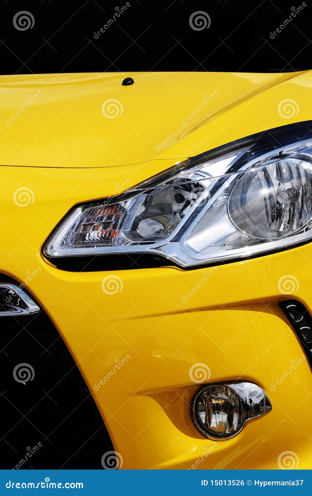 Yellow Car headlight stock photo. Image of automobile 15013526